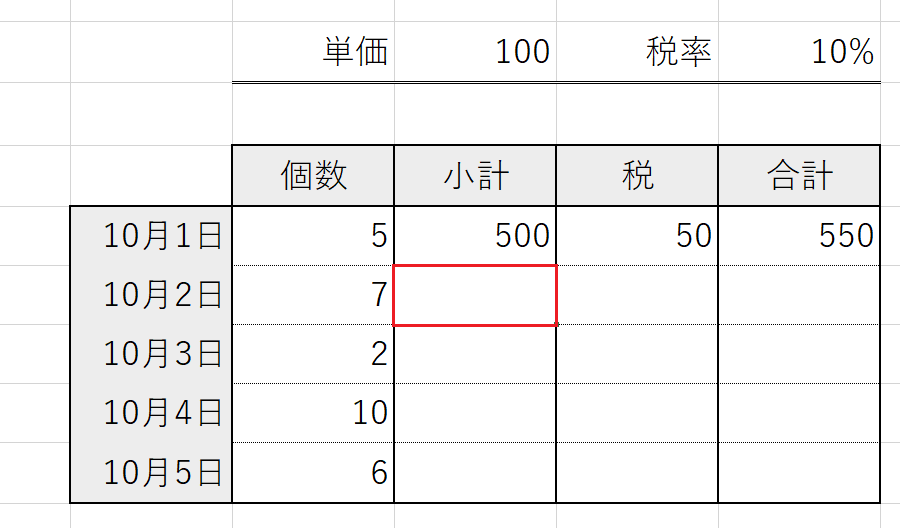 表全体の選択2