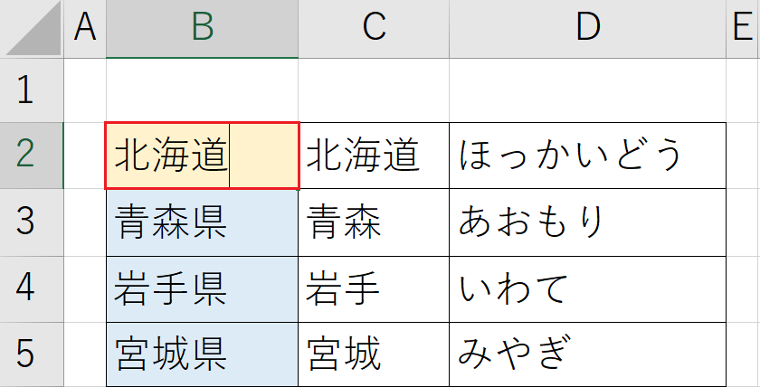 セルの編集