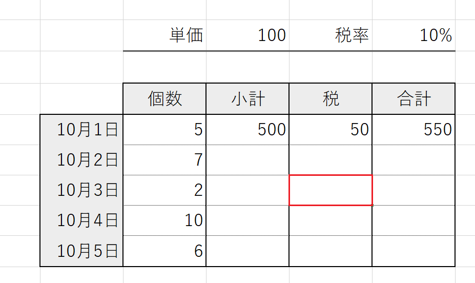 表全体の選択5