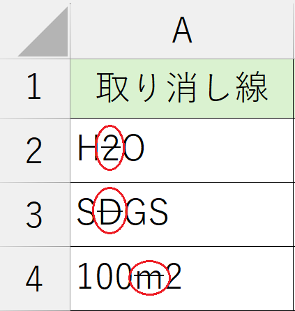 書式設定_取り消し線