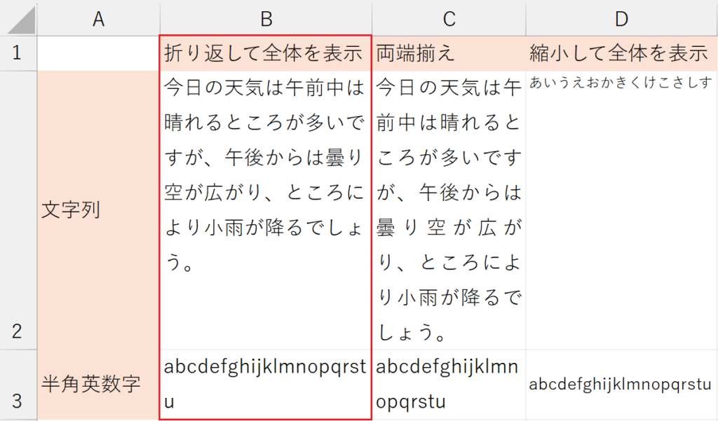 書式設定_折り返して全体を表示