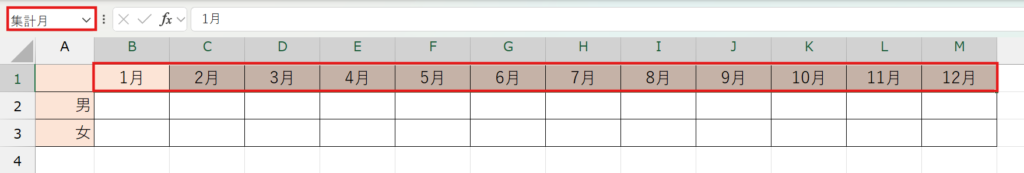 セル範囲に名前を付ける