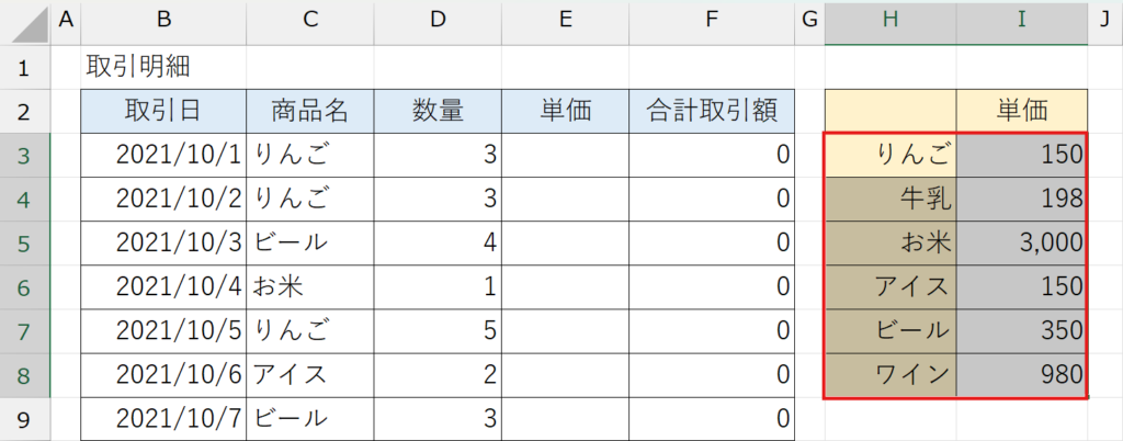 セル範囲に名前を付ける