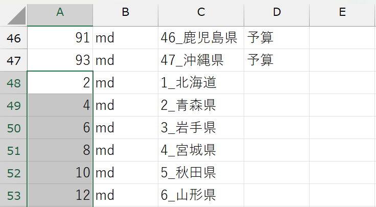 サブフォルダも同時に一括作成